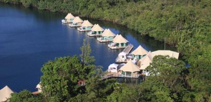 Aerial view of 4 Rivers Floating Lodge