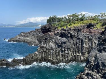 Basalt cliff columns in Jeju Island