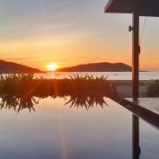 Sunset from the private pool at Anantara villa, Quy Nhon, Vietnam